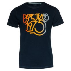 Pepe Jeans T-Shirt Męski Philip L Ciemnoniebieski. Czarne koszulki męskie Pepe Jeans, m, z nadrukiem, z bawełny, bez kołnierzyka. Za 169,00 zł.