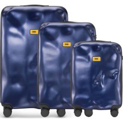 Walizki Icon w zestawie 3 el. granatowy. Niebieskie walizki Crash Baggage, bez wzorów, z tkaniny, wakacyjne. Za 2994,00 zł.