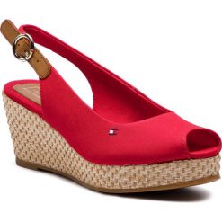 Espadryle TOMMY HILFIGER - Iconic Elba Basic Sling Back FW0FW04081 Tango Red 611. Czerwone espadryle damskie TOMMY HILFIGER, bez wzorów, ze skóry, bez obcasa, na obcasie. W wyprzedaży za 249,00 zł.