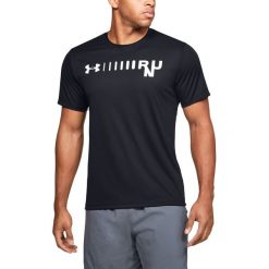 Under Armour Speed Stride Koszulka Czarny. Czarne podkoszulki męskie Under Armour, l, z nadrukiem, z poliesteru, bez kołnierzyka, z krótkim rękawem, krótkie. Za 171,95 zł.