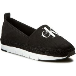 Espadryle CALVIN KLEIN JEANS - Genny R3768 Black. Czarne espadryle damskie marki Calvin Klein Jeans, z aplikacjami, z jeansu, bez obcasa, na płaskiej podeszwie. Za 459,90 zł.