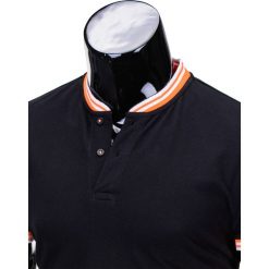 T-SHIRT MĘSKI BEZ NADRUKU S661 - CZARNY. Czarne t-shirty męskie z nadrukiem Ombre Clothing, m, z bawełny, z kontrastowym kołnierzykiem. Za 29,00 zł.
