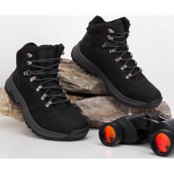 Trapery męskie TR-4/Q1350 Czarne. Czarne buty trekkingowe męskie NEST, z tkaniny, bez zapięcia. Za 98,00 zł.