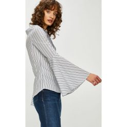 Pinko - Koszula. Białe bluzki damskie marki Pinko, w paski, z bawełny, z włoskim kołnierzykiem, z długim rękawem. Za 799,90 zł.