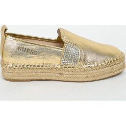Guess Jeans - Espadryle. Żółte espadryle damskie marki Guess Jeans, z aplikacjami, z jeansu. W wyprzedaży za 319,90 zł.