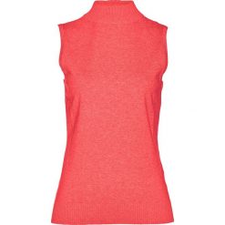 Kamizelka z golfem bonprix koralowy. Czerwone kamizelki damskie bonprix, bez wzorów, bez kaptura. Za 24,99 zł.