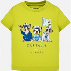 Mayoral - T-shirt dziecięcy 68-98 cm. Czerwone t-shirty chłopięce Mayoral, z nadrukiem, z bawełny, bez rękawów. W wyprzedaży za 37,90 zł.