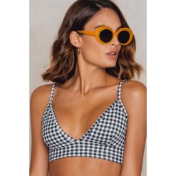 Biustonosze: Boohoo Biustonosz w kratę – Black,White,Multicolor