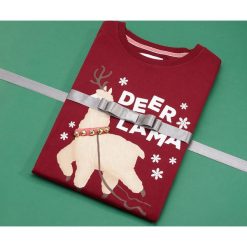 T-shirt ze świątecznym motywem - Czerwony. Czerwone t-shirty damskie Reserved, s, bez wzorów, wizytowe, bez kołnierzyka. Za 49,99 zł.