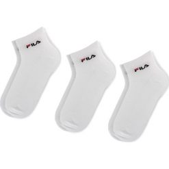 Zestaw 3 par niskich skarpet unisex FILA - Calza Quarter F1742 White 300. Białe skarpetki damskie Fila, bez wzorów, z elastanu. Za 39,99 zł.