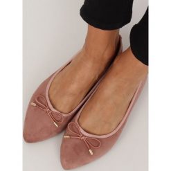 Baleriny z migdałowymi noskami różowe 8F58 PINK. Różowe baleriny damskie z zamszu, klasyczne. Za 45,90 zł.