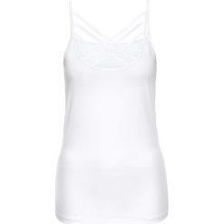 Top bonprix biały. Białe topy damskie bonprix, w paski. Za 44,99 zł.