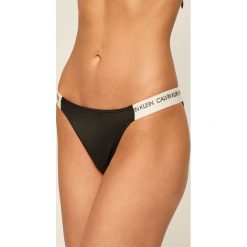 Calvin Klein - Figi kąpielowe. Czarne stroje kąpielowe damskie Calvin Klein, s, z nadrukiem, z elastanu. Za 179,90 zł.
