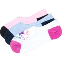 Converse 3-pack Skarpetki Niebieski Różowy Biały. Różowe skarpetki damskie Converse, bez wzorów, z elastanu. Za 51,95 zł.