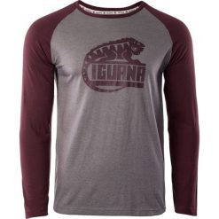 Koszulki sportowe męskie: IGUANA Koszulka męska Themba brushed nickel melange/zinfandel r. XL