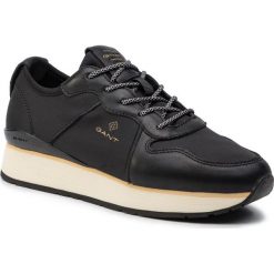 Sneakersy GANT - Linda 19537877 Black G00. Czarne półbuty damskie GANT, bez wzorów, ze skóry, bez obcasa, na płaskiej podeszwie, bez zapięcia. Za 439,00 zł.