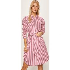 Polo Ralph Lauren - Sukienka. Różowe sukienki damskie Polo Ralph Lauren, na co dzień, bez wzorów, z bawełny, casualowe, polo, z długim rękawem, długie, mini, proste. Za 749,90 zł.