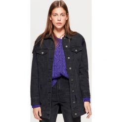 Kurtka jeansowa oversize - Szary. Szare bomberki damskie Cropp, l, z jeansu. Za 149,99 zł.