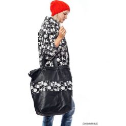 Shopper bag damskie: Torba Fio shopper-czarna-wzór