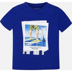 Mayoral - T-shirt dziecięcy 128-172 cm. Szare t-shirty chłopięce marki Mayoral, z nadrukiem, z bawełny, z okrągłym kołnierzem. Za 64,90 zł.