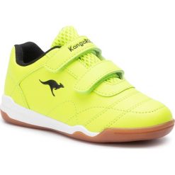 Sneakersy KANGAROOS - Courtyard V 18392 000 7013 Neon Yellow/Jet Black. Żółte trampki chłopięce KangaROOS, bez wzorów, ze skóry ekologicznej, na rzepy. Za 129,00 zł.