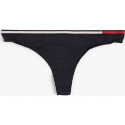 Tommy Hilfiger - Stringi damskie, niebieski. Niebieskie stringi damskie TOMMY HILFIGER, xs, w paski, z bawełny. Za 79,95 zł.