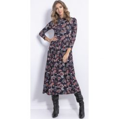 Sukienka F821. Sukienki damskie Fobya, l, bez wzorów, eleganckie, z golfem, z długim rękawem, długie, maxi. Za 170,99 zł.