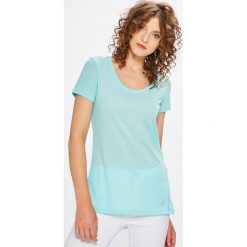 Under Armour - Top. Niebieskie topy damskie marki Under Armour, s, z elastanu, z okrągłym kołnierzem. W wyprzedaży za 89,90 zł.