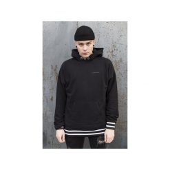 OVERSIZED VARCITY HOODIE IN BLACK. Czarne bluzy męskie marki The Hive, l, w paski, z bawełny, z kapturem, bez rękawów, z kapturem. Za 219,00 zł.