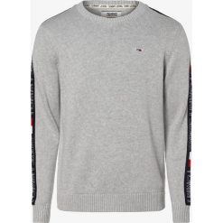 Tommy Jeans - Sweter męski, szary. Szare swetry męskie Tommy Jeans, xl, w paski, z jeansu, sportowe, bez kołnierzyka, bez kaptura. Za 449,95 zł.