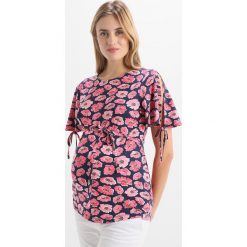 T-shirty damskie: JoJo Maman Bébé POPPY SPLIT SLEEVE Tshirt z nadrukiem navy