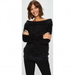 Answear - Sweter. Czarne swetry klasyczne damskie ANSWEAR, l, z dzianiny. W wyprzedaży za 79,90 zł.