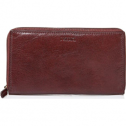 Skórzany portfel w kolorze brązowym - 19 x 11 x 2,5 cm. Brązowe portfele damskie I MEDICI FIRENZE, z materiału. W wyprzedaży za 173,95 zł.