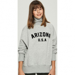 Bluza z golfem - Jasny szar. Szare bluzy rozpinane damskie Sinsay. Za 59,99 zł.