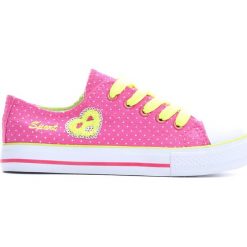 Fuksjowe Trampki I Love Sport. Szare buty sportowe dziewczęce marki Born2be, z materiału, z okrągłym noskiem, na zamek. Za 14,99 zł.