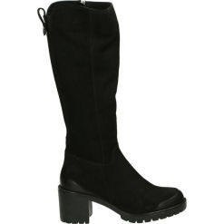 Kozaki - 04102114 BLAC. Czarne buty zimowe damskie Venezia, z nubiku. Za 499,00 zł.