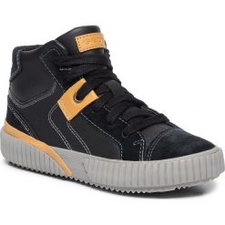 Sneakersy GEOX - J Alonisso B. D J942CD 05422 C9241 S Black/Dk Yellow. Czarne trampki chłopięce Geox, bez wzorów, z zamszu, bez zapięcia. W wyprzedaży za 199,00 zł.