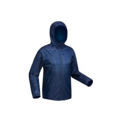 Kurtka turystyczna SH100 Warm męska. Niebieskie kurtki męskie QUECHUA, na zimę, xl, bez wzorów, z poliesteru, bez kaptura. Za 79,99 zł.