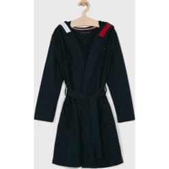 Tommy Hilfiger - Szlafrok dziecięcy. Niebieskie szlafroki chłopięce TOMMY HILFIGER, bez wzorów, z bawełny, z kapturem. W wyprzedaży za 249,90 zł.