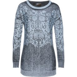 Swetry klasyczne damskie: Sweter z kaszmirem bonprix pudrowy niebieski - nocny niebieski - srebrny