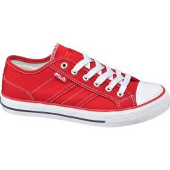 Czerwone tenisówki damskie Fila Fila czerwone. Czerwone trampki i tenisówki damskie Fila, bez wzorów, z gumy, bez zapięcia. Za 89,90 zł.