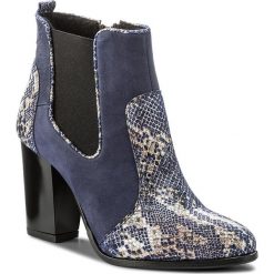 Botki BALDACCINI - 760100-8 Kroks Granat/Samuel Granat. Niebieskie botki damskie na obcasie Baldaccini, z nubiku. Za 349,00 zł.