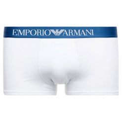 Bokserki Emporio Armani Underwear 111389 9P729 00010. Białe bokserki męskie Emporio Armani Underwear, bez wzorów, z elastanu. W wyprzedaży za 109,00 zł.