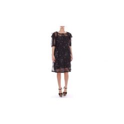 Sukienki krótkie Moschino A04076139. Czarne sukienki damskie MOSCHINO, bez wzorów, bez kołnierzyka, z krótkim rękawem, krótkie, mini. Za 1466,41 zł.