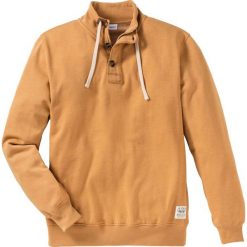 Bluza z zamkiem i plisą guzikową Regular Fit bonprix ciemnożółty. Żółte bluzy męskie rozpinane marki bonprix, xxl. Za 49,99 zł.
