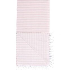 Chusty damskie: Chusta hammam w kolorze jasnoróżowo-białym – 180 x 100 cm