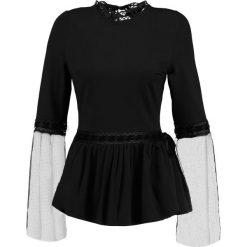 Lost Ink CHIFFON AND RIBBON SLEEVE TOP Bluzka z długim rękawem black. Czarne topy damskie marki Lost Ink, z elastanu, z długim rękawem. W wyprzedaży za 127,20 zł.