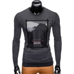 Bluzy męskie: BLUZA MĘSKA BEZ KAPTURA Z NADRUKIEM B805 - GRAFITOWA