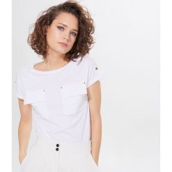 Koszulka z bawełną organiczną Eco Aware - Biały. Białe koszulki damskie Mohito, s, bez wzorów, z bawełny, bez kołnierzyka. Za 59,99 zł.