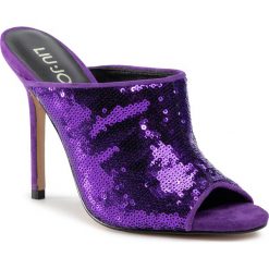 Klapki LIU JO - Daisy 03 S69009 TX055 Violet S1201. Fioletowe klapki damskie Liu Jo, z aplikacjami, ze skóry, bez obcasa, na obcasie. W wyprzedaży za 449,00 zł.